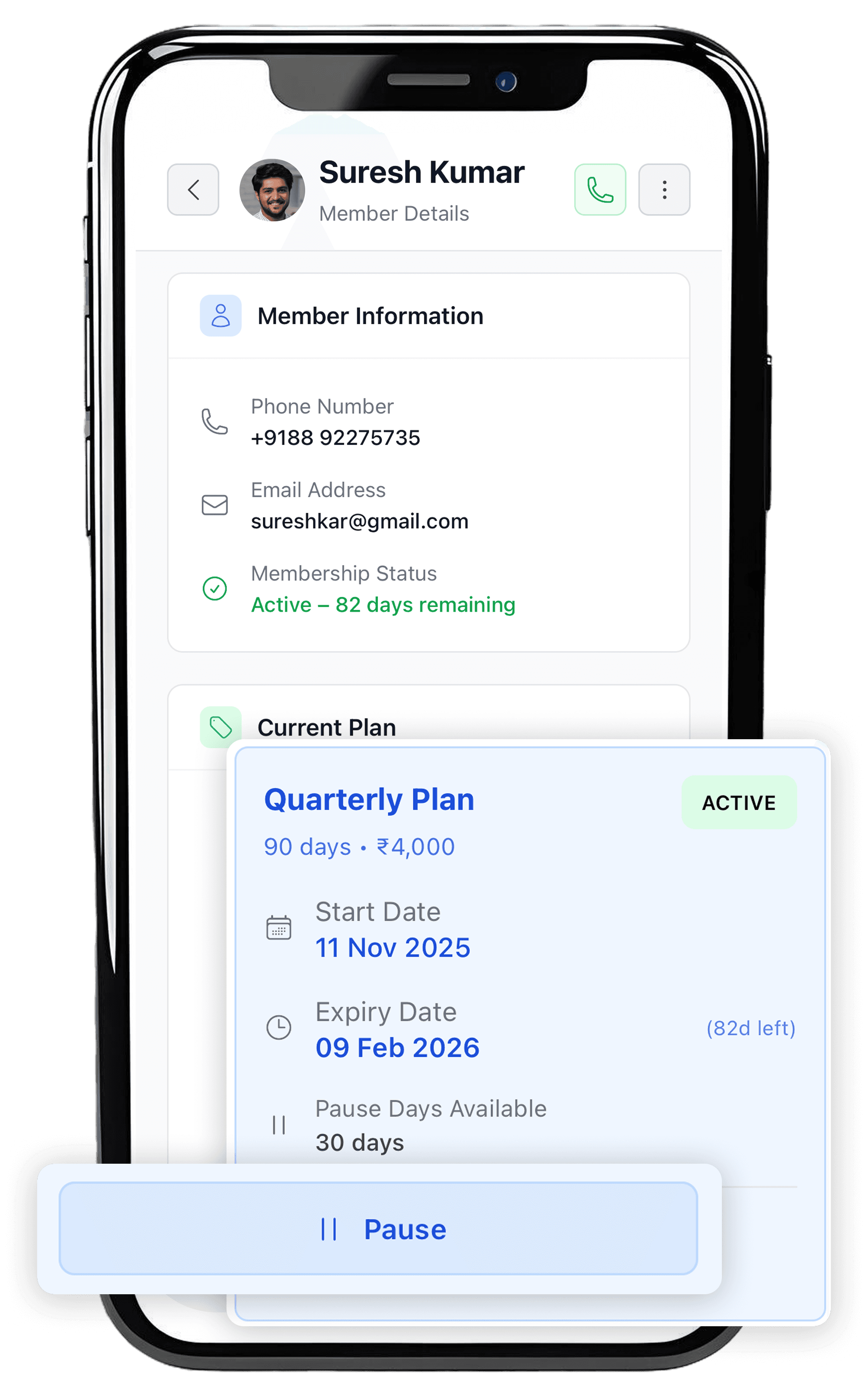 Gymman Member Details